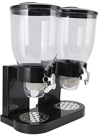Dispensador Doble de Cereales, Contenedores Dispensadores de Alimentos ABS, Operación de Hermético, Dispensador de Alimentos Secos para Cocina (LiebeWH3isrzufg7k-11)