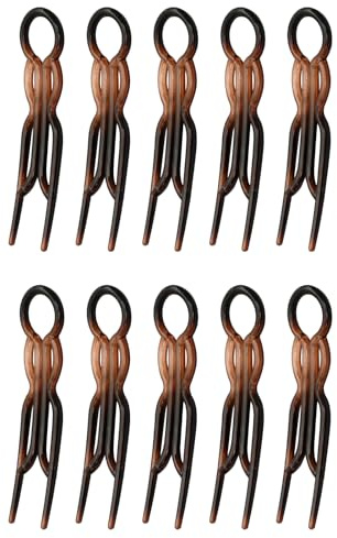 10 PièCes Pince Chignon, Hairpin MatièRe Plastique, Epingle Cheveux Femme, Epingle A Cheveux Ferme Et Ne Tombe Pas Facilement, Convient Aux Femmes, Aux Filles Pour Fixer La Coiffure, Couleur Marron