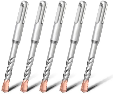 HSAWBIT 5 PACK OF - 5mm x 110mm LONG SDS MASONRY DRILL BIT, SDS PLUS SHANK | TUNGSTEN CARBIDE TIP FOR WALL STONE CONCRETE BRICK