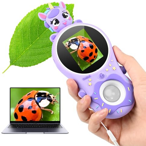 Microscope Numérique pour Enfants Vankarr, 500X Microscope Portable avec Écran IPS 2,0, Microscopes de Poche Éducatif, Cadeau Éducatif pour Enfants, Couleur Violet