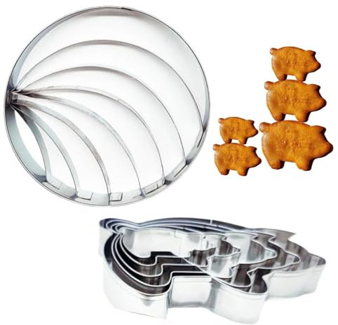 Ausstechformen aus Edelstahl, Schweinemuschel-Backstempel, zweiseitiger Ausstecher, Fondant-Ausstechformen, Ausstechformen, Kuchenhandwerk, Gebäckformen, Keksausstecher zum Backen, Gebäckblech, Keks