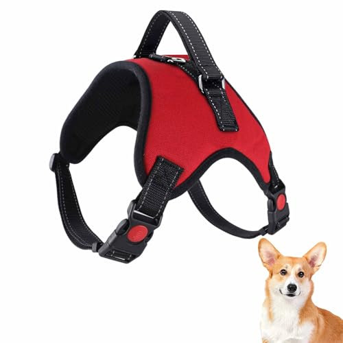 1 PCS Dog Harness No Pull Adjustable Puppy Vest Harness Small Dog Mesh Breathable Soft Padded Pet Chest Strap (XS, Red), puppy leads from 8 weeks