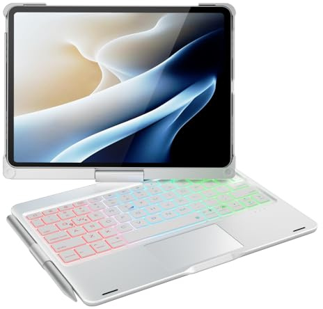 doqo Funda con Teclado para iPad Air 11 & Pro 11 con Trackpad,Rotación 360°
