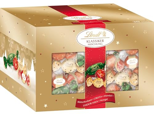 Lindt Schokolade | Weihnachts-Klassiker Mix Box | 450g | 15 köstliche Weihnachts-Spezialitäten weihnachtliche Schokolade zum Teilen, Verschenken & für den Nikolausstiefel