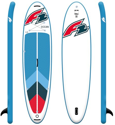F2 Marken Stand Up Paddle Board Ocean SUP Zubehörpaket wählbar, SUP Board aufblasbar, Inflatable Paddel Board, Kajakpaddel, Kajak Sitz, Paddling Board mit Zubehör, Paddelbrett