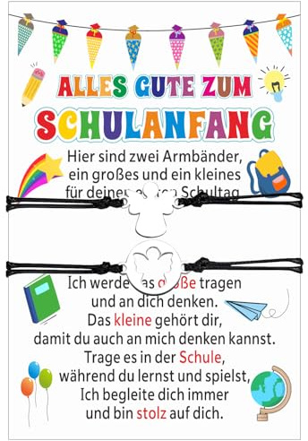 XINDY Einschulung Mädchen Junge Geschenk Schulkind Armband Schulanfang Armband Schulanfang Geschenke Erster Schultag Inhalt Schultüte Füllung mit Karte