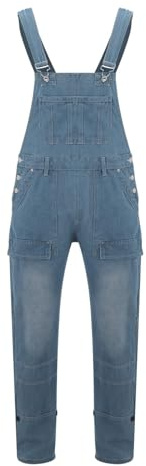 bgyujn Peto para hombre, combinable, ropa de trabajo, estilo vaquero, varios bolsillos, simple, moderno, construcción, artesanía, jardín, azul claro, S