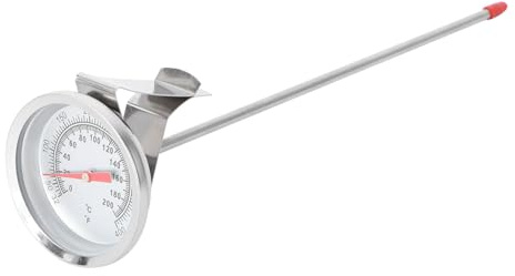 BIUDECO 1pezzi Termometro Bimetallico Per Barbecue Cucina in Acciaio Accessori Grigliate Strumento Cottura Carne Leggero e Portatile