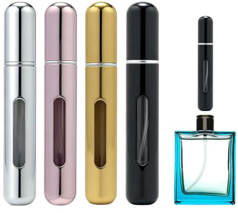 Ybaoo Travel Refillable Perfume Bottle - 8ML Perfume Refillable Bottle Atomizer Sprayer for Perfume Small and Portable, Easy to Filling Suitable for Traveling Outgoing(4pcs, 8ml)