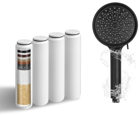 Replacement Filters Compatible with Cobbe Shower Heads: Remove Chlorine & Impurities for Healthier Skin & Hair (4 - Pack)
