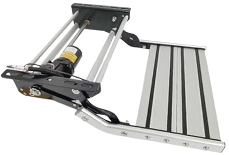 Elektrische/manuelle Wohnmobil-Einstiegsstufe, einziehbare Wohnmobilstufen, solide Wohnmobilstufen aus Aluminium für Wohnwagen, automatisch Wohnmobiltreppe (12 V) SingleLayer-ElectricWithLight