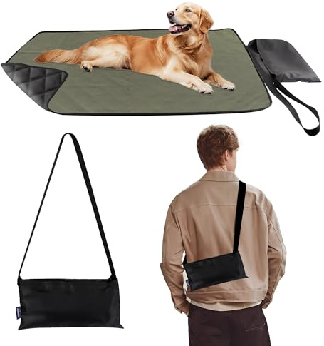 ACUSHLA Haustier Decke Camping Decke 100 x 70 cm wasserdichte, Wärmende Decke, Große Reisedecke, für Haustier, Hund Katze Mat, Hundematte, Faltbare, für Outdoor Innen, mit Tasche (Grün)