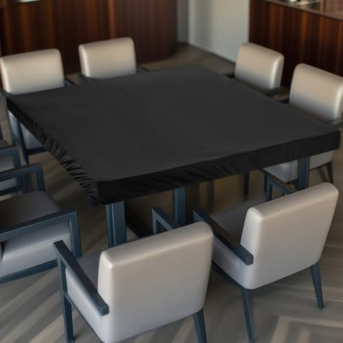 QUARKZMAN 2 Piezas Mantel para Picnic 34x34 Cuadrado Elástico Negro | Ajustable, Cubremesa Para Cocina Banquete Fiesta Al Aire Libre