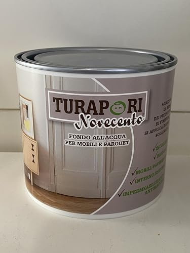 TURAPORI Impregnante Ad Acqua per Legno, Vernice Protettiva 900 Paint, 500ml, Finitura Trasparente