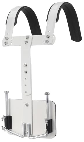 HOUDERCO Verstellbarer Snare Drum Träger mit Weißem Marschgurt und Halterung aus Aluminiumlegierung Leichter und Einfacher Tragkomfort für Marschtrommel