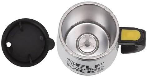 Taza de café autoagitadora, 400 ml, taza de agitación magnética eléctrica de acero inoxidable, vajilla giratoria automática para chocolate caliente, té con leche, funciona con pilas, para viajes