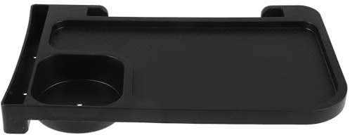 Veemoon Bandeja Portavasos Lateral para Silla de Eslinga Negra, Accesorio Multifunción Plegable de Plástico Abs Antideslizante Orificios de Drenaje, Adecuado para Camping, Playa y Jardín
