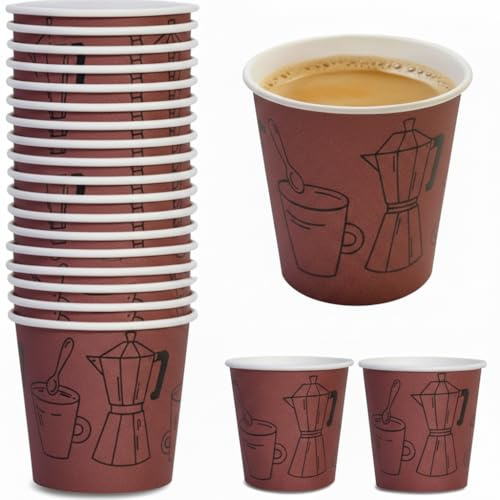 1000 Bicchieri Carta Caffè 75 ml (2.5 oz) – Bicchierini Espresso Monouso Resistenti al Calore, Ideali per Ufficio, Casa, Bar e Distributori Automatici, Bicchieri Caffè Usa e Getta per Bevande Calde