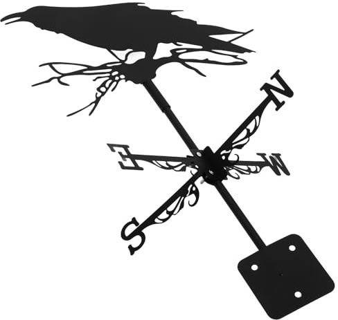 PAMINGONO Banderuola Segnavento da Giardino in Ferro Resistente Indicatore Direzione Vento, Decorazione da Prato Montabile su Tetto, per Esterni e Uso Pratico