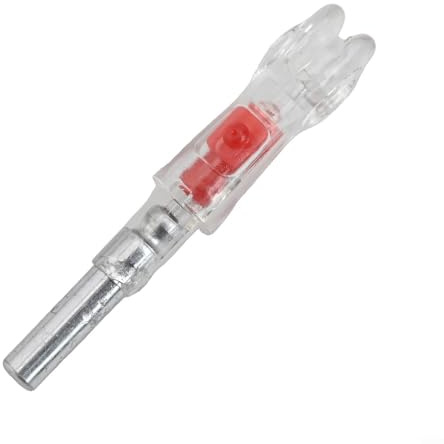 Nocks luminosi per frecce da 5,2 mm con LED a lunga durata e illuminazione tattile dell'interruttore durante l'intera durata del volo (rosso)