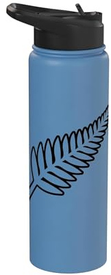 New Zealand Fern NZ Kiwi Bird Proud New Zealander Fern Stainless Steel Insulated Water Bottle