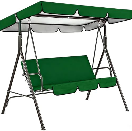 Cubierta de Repuesto para Columpio de Jardín, Toldo de Reemplazo para Balancín Exterior Impermeable, Protección UV para Patio Terraza, Varias Tallas Disponibles(Green,190*132*14cm)
