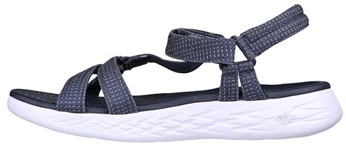 Skechers On-the-go 600 - Brilliancy, Sandali con Cinturino alla Caviglia Donna, Blu Navy, 35 EU