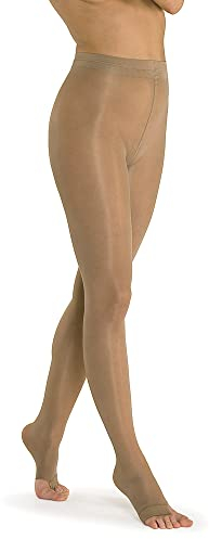 SOLIDEA Venere 70 Abgestufte Damen-Kompressionsstrumpfhose 12/15 mmHg Strumpfhose 70 Denier, Damenstrumpfhose | zehenfreie Strumpfhose (Dunkelbraun, 40)