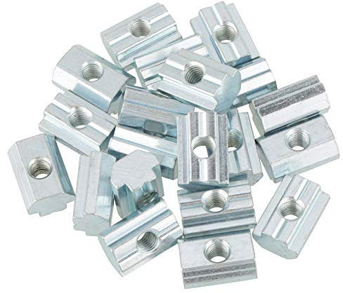 T-Nut Nutenstein, Fydun 20 Tlg Nutenstein Nut Verzinkte Kohlenstoffstahl Nutensteinmutter T-Nut Muttern für Aluminium Profile Zubehör Vom Typ 40(GB slider nut type 40 M6)