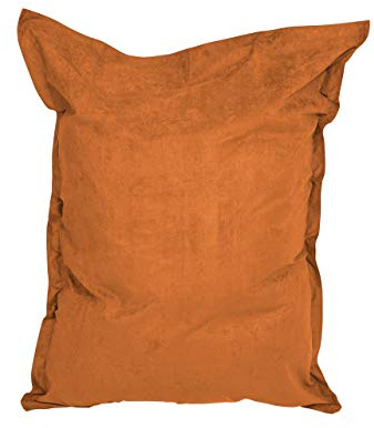 Lumaland Pouf géant de Luxe | Intérieur XXL Pouf avec Housse Lavable | 140cm x 180cm | Grand Coussin pour Enfants & Adultes | Sac intérieur Rechargeable incluant 380 litres de Billes EPS [Orange]