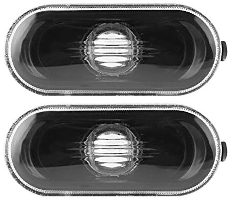 Kuuleyn Luz de señal de giro, 2 uds., Marcador lateral de coche, luz de advertencia de señal de giro con cubierta de lámpara negra apta para Bora/Golf 4/MK4