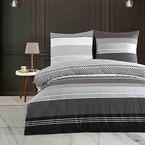 Buymax Bettwäsche 155x220 cm 4-teilig – Bettwäsche Set Renforcé 100% Baumwolle, 2 x Bettbezug 155x220 cm und 2 x Kissenbezüge 80x80 cm, Oeko-TEX, Reißverschluss, weich und atmungsaktiv