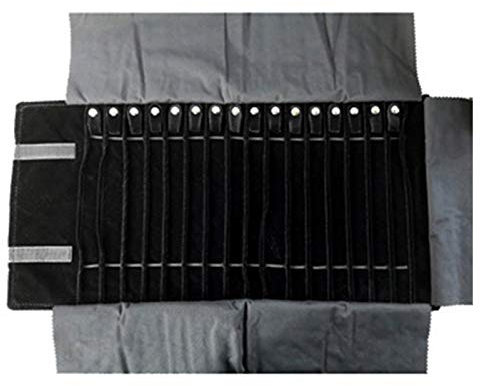 Qezodsx Velvet Jewelry Roll Bag Storage Bag Portable Necklace Display Case, Black