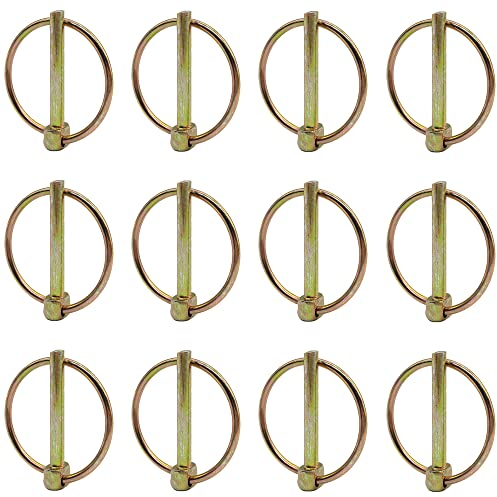 Hayaww 12 Pcs Klappstecker Klappsplinte, Splinte Klappstecker Einen Splint Klappsplinten Sortiment Bolzen Klappstecker Klappsplinte Mit Ring,M4.5,FüR AnhäNger, Traktoren, Landwirtschaftliche Fahrzeuge