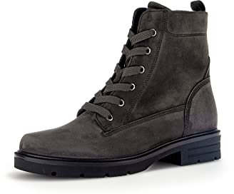 Gabor Bottines à lacets pour femme - Bottes à lacets avec semelle amovible - Chaussures d'automne et d'hiver pour femme - Talon bloc, Gris poivre., 35.5 EU