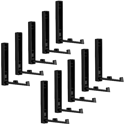 SOTECH 10 Stück Klapphaken VALVO schwarz matt 120 x 16 x 15 mm | Aufbau Garderobenhaken aus der BlackLine Kollektion