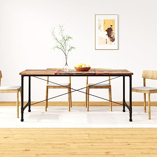 GuyAna Esszimmertisch Altholz MAssiv 180 cm Esstisch Ausziehbar Esstisch Rund Holz