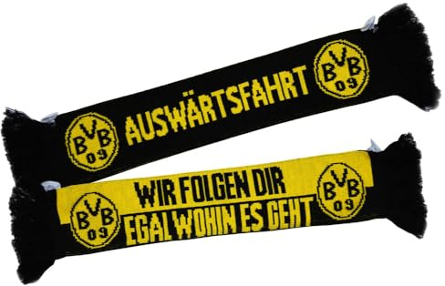 Dortmund Borussia Autoschal schwarz-gelb Car Scarf Fanschal - Plus BVB-Aufkleber