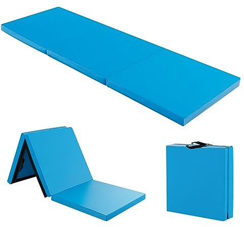 COSTWAY 180 x 60 x 5 cm Weichbodenmatte klappbar, Gymnastikmatte tragbar, Yogamatte wasserabweisend, Turnmatte rutschfest, Klappmatte, Fitnessmatte