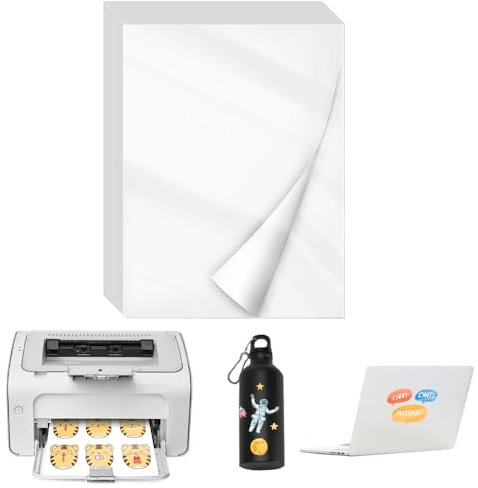 ADERTOS Waterproof Printable Vinyl Stickers Paper, 30 Sheets A4 Sticker Paper Labels Glossy Sticker Printer Paper Self-Adhesive Vinyl Inkjet Film Decal for Inkjet & Laser Printer- Glossy, 297 x 210 mm