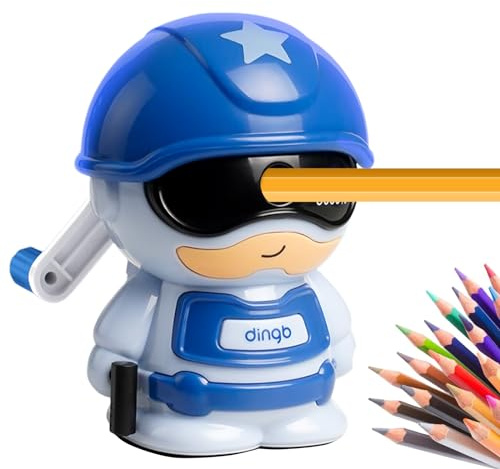 3 stufig einstellbarer Bleistiftanspitzer, Manuelle Spitzmaschine, Desktop Pencil Sharpener, Mit griffigem Drehrad und Stiftspänebehälter, perfekt für Büro, Klassenzimmer, Zuhause