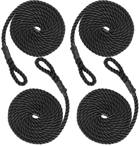4 Stück Boot Fenderleine, Boot Festmacherleine, Festmacher Seil für Boote Dock, Bungee Dock Line, PP-Material, Kann für Eine Vielzahl von Booten und Anderen Wassersportarten Verwendet Werden