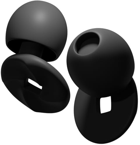 EasyHush Ear Plugs for Sleep, Deep Focus, Travel, Noise Sensitivity - Comfortable and Reusable Hearing Protection, Customizable Fit - Up to 25dB Noise Reduction - Black