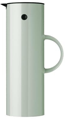 Stelton Isolierkanne EM77 - Doppelwandige Isolierkanne für heiße/kalte Getränke - Tee- & Kaffeekanne mit Glaseinsatz, Magnetverschluss, Schraubdeckel, Vintage-Design - 1 Liter, Minty Moss