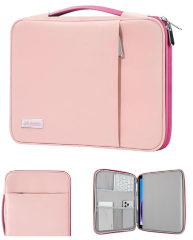 Dadanism 9-11 Borsa da Trasporto per Tablet con Maniglia per iPad (A16) 11, iPad Air M4 M3/Pro M5 M4 11, iPad 10a Gen/Air 5 10,9, iPad 9/8/7a Gen 10,2, Galaxy Tab A11+ 11, Tab M11 11, Rosa