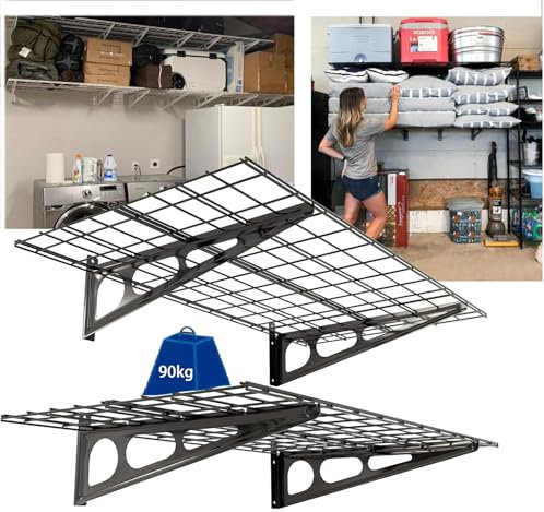 ZREBZYR Robustes Garagenregal Aus Metall, Zur Wandmontage, 60 * 120, Schwerlastregal 60 cm Tief, Garagenregal Wandmontage Bis 90 Kg Belastbar