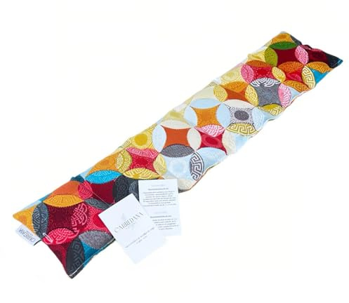 Saco térmico cervical extralargo de semillas de trigo sin olor 63x15cm-Bolsa semillas microondas.Calor-frio. (Multicolor)