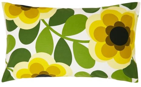 Orla Kiely Bedding - Giant Water Lily 100% Cotton Duvet Cover Set - Lemon Twist (1 Pair Pillowcase (50cm x 75cm))
