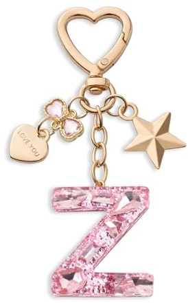 CHUQING Schlüsselanhänger Buchstabe Mädchen Keychain Glitzer | Glitzernder Buchstaben Schlüsselanhänger mit Anfangsbuchstaben für Mädchen und Damen,persönliches Accessoire Geschenk.