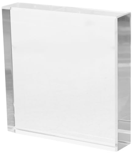 Supvox Quadratischer Klaren Glas Briefbeschwerer Für Bürotischdekoration Heimkunsthandwerk Und Kristallkugelbasis Funktionaler Und Dekorativer Briefbeschwerer Aus Glas | Transparenter Glasblock für Kalligrafie, Papier und Tischdekoration mit schlichtem Design für Büro und Zuhause